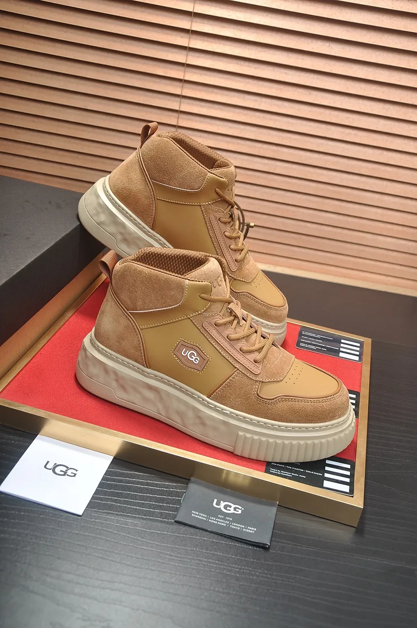 Men's shoes 💰640💶 [UGG] (full wool lining) top-end high-quality fur-in-one warm snow boots from Australia's warm luxury brand men's shoes, UGG-5877 official website synchronized, made of imported cowhide, carefully sewn...Imported rubber foam outsole (comfortable, soft, wear-resistant) The quality is really great...Exquisite workmanship, you can't put it down at first sight, available in sizes 39-44